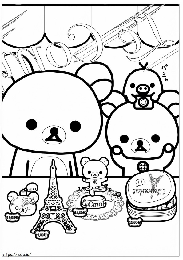 Rilakkuma With Friends coloring page