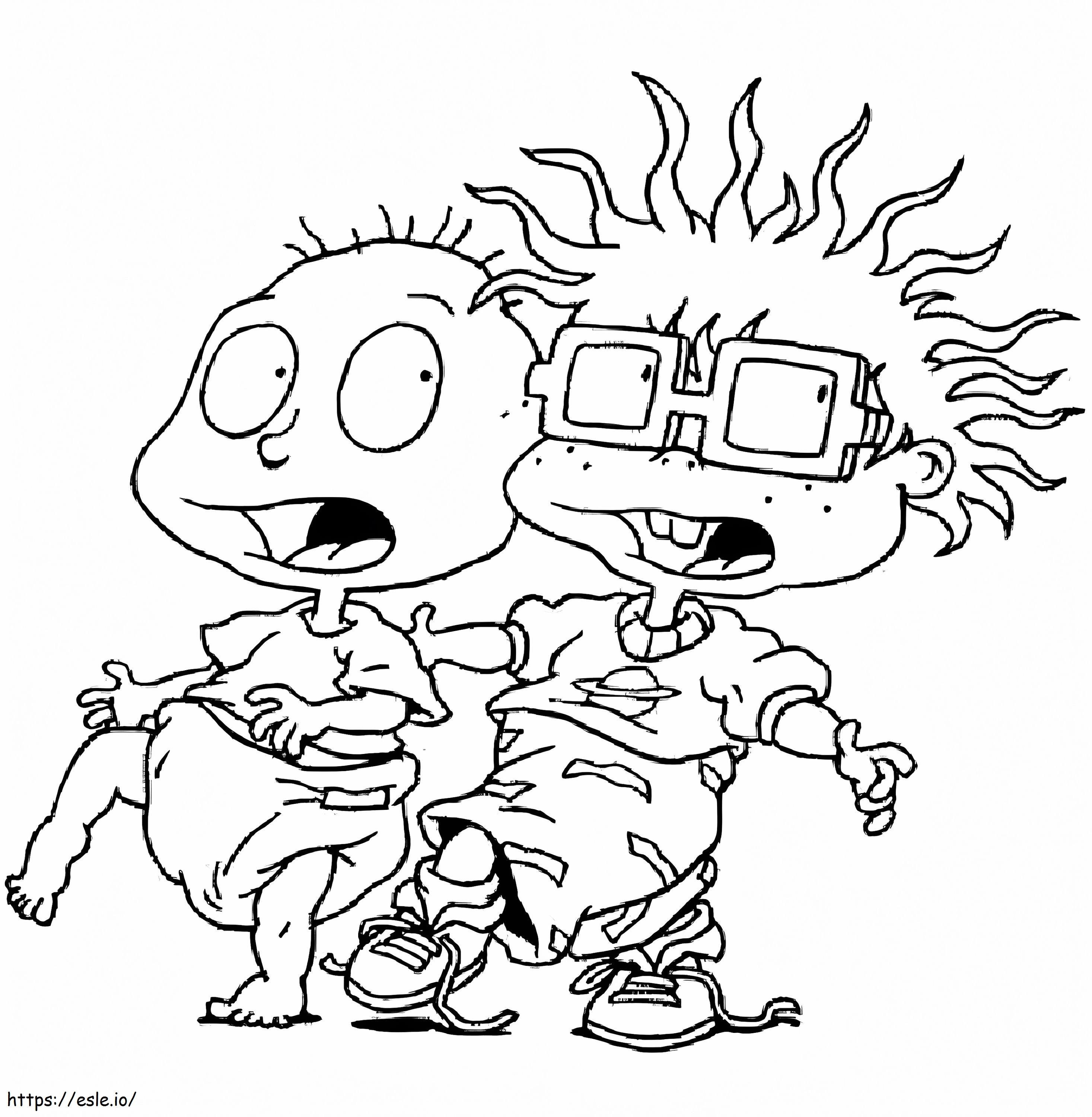 Chuckie en Tommy van Rugrats kleurplaat kleurplaat
