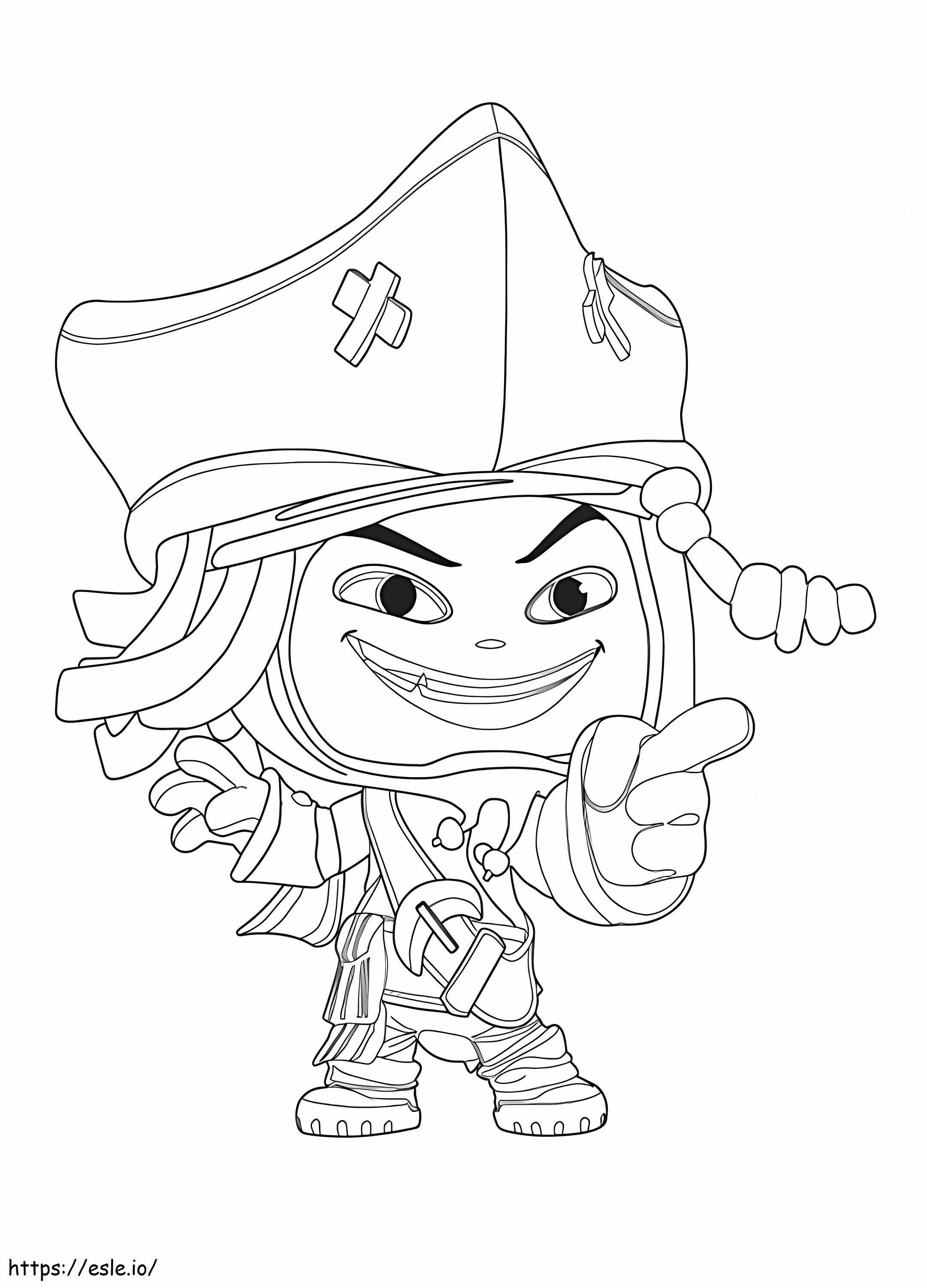 Jack Sparrow del Universo Disney para colorear