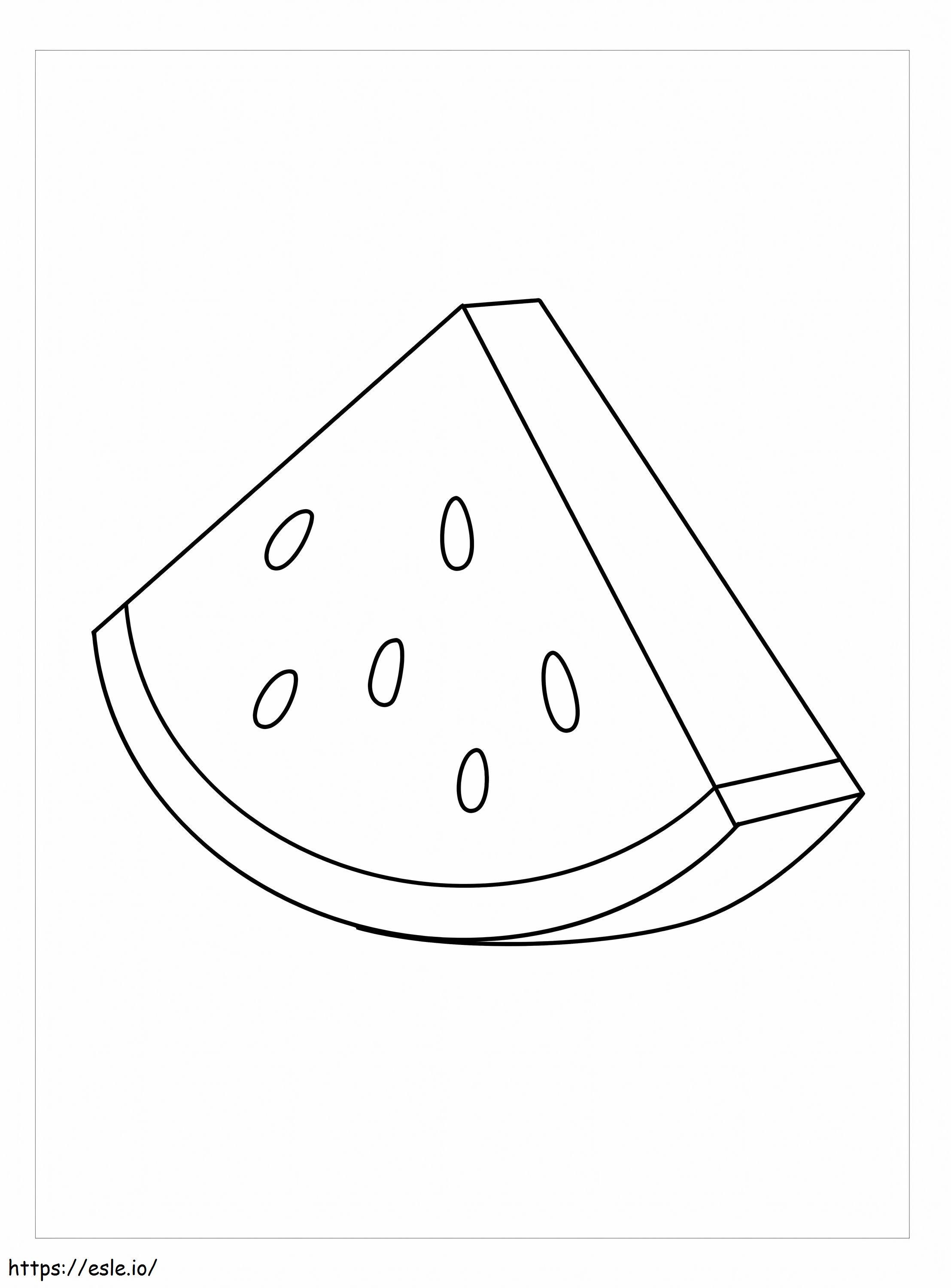 Nice Slice Of Watermelon coloring page