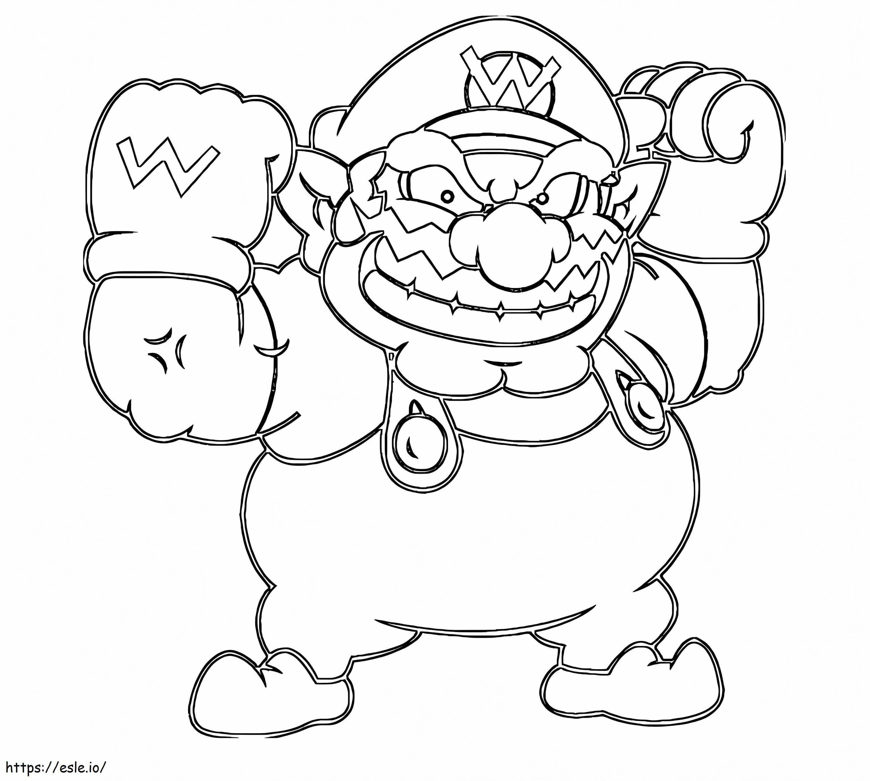 Strong Wario coloring page