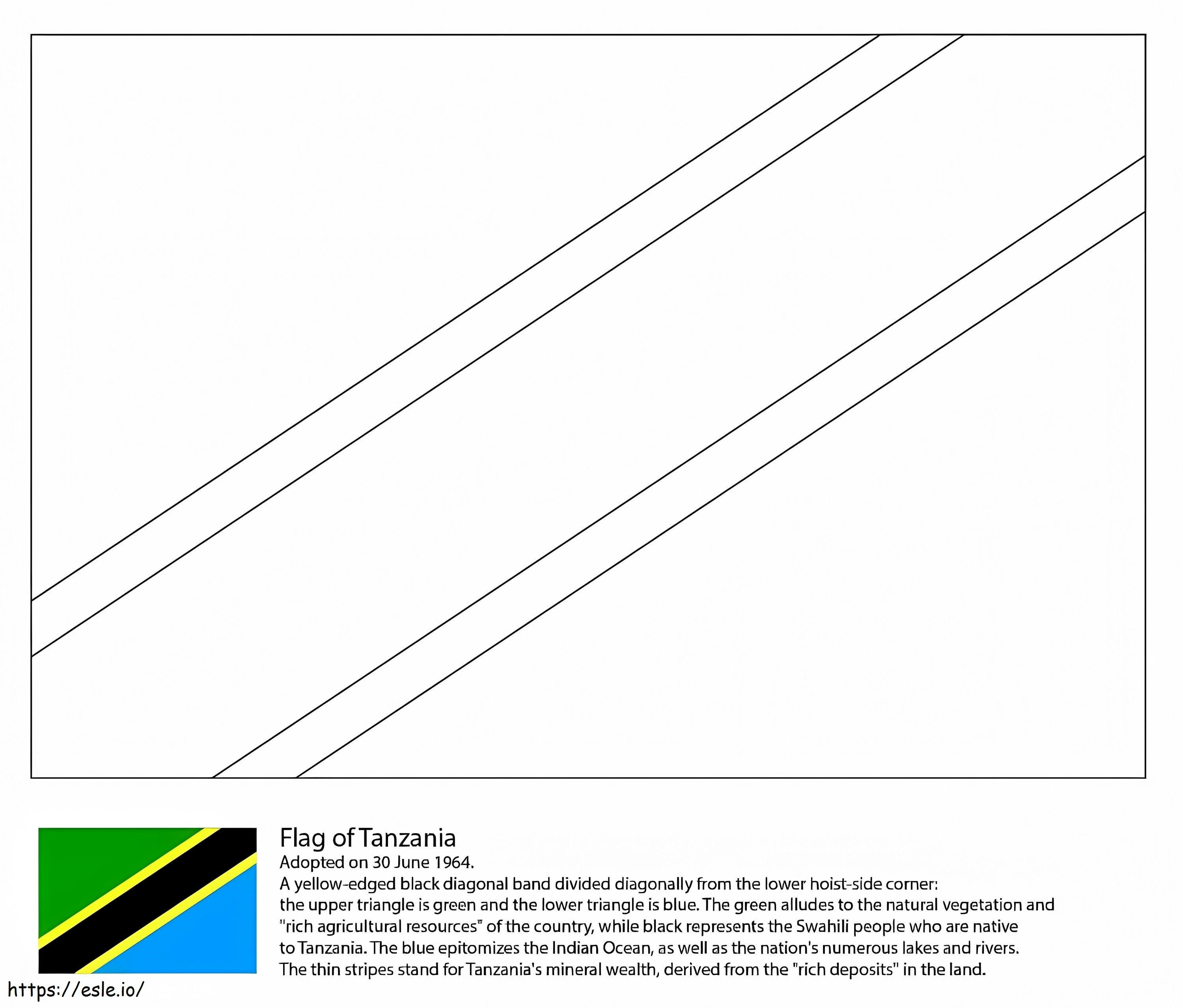 タンザニアの国旗 1 ぬりえ - 塗り絵