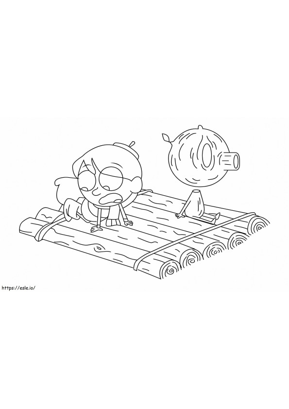 Hilda On The Raft coloring page