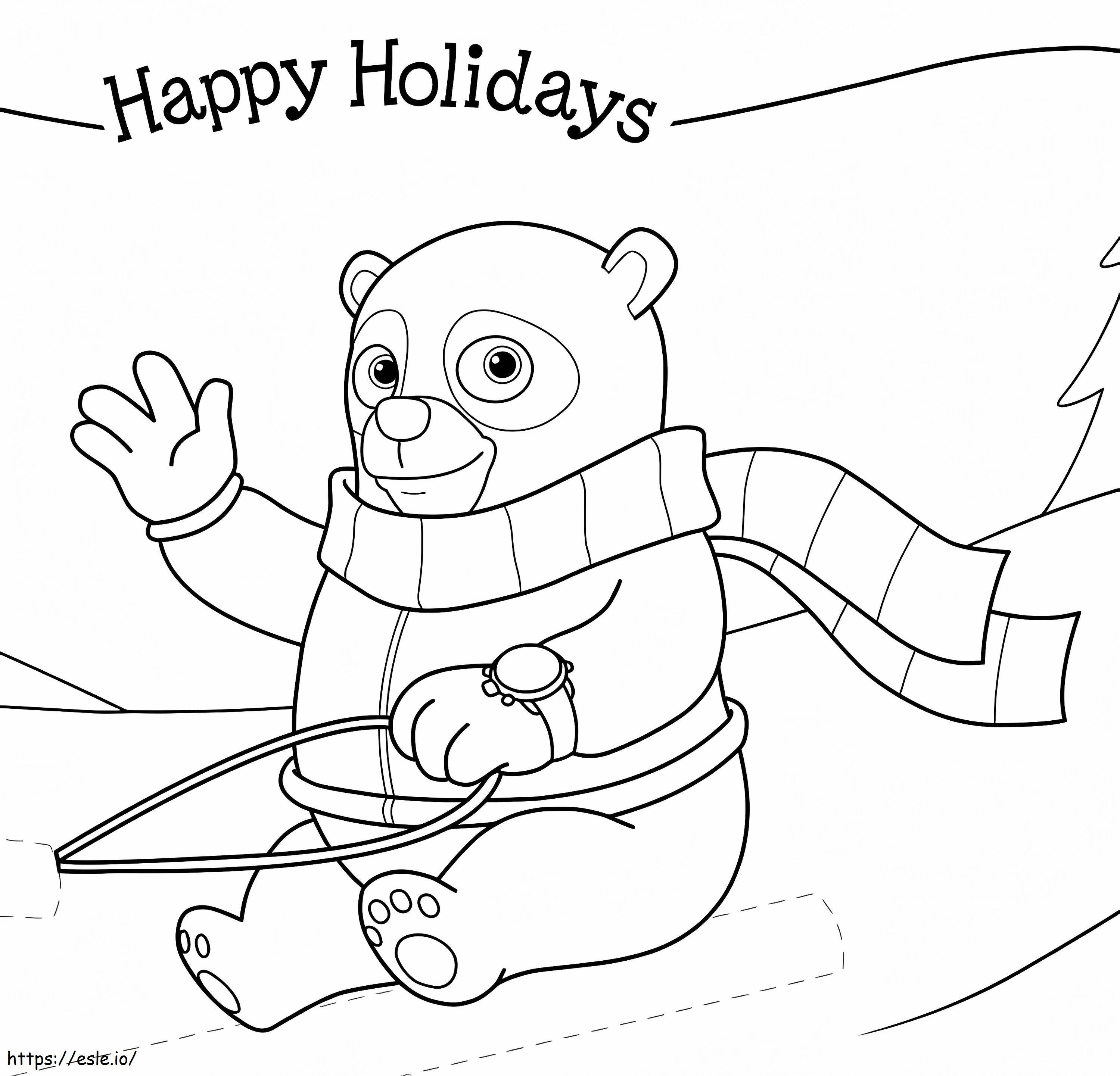 Happy Holidays With Agent Oso coloring page