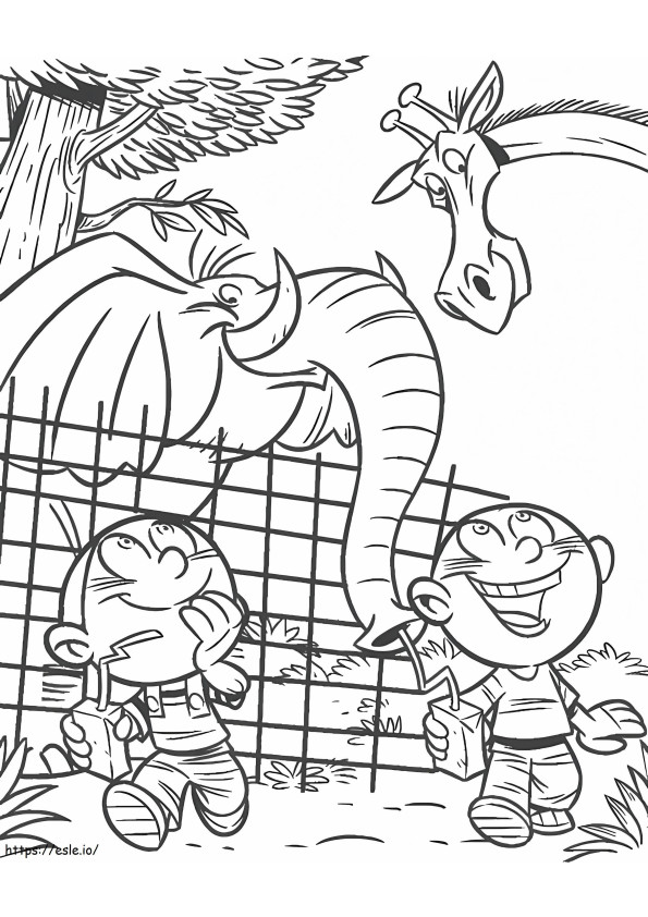 Cartoon Zoo coloring page