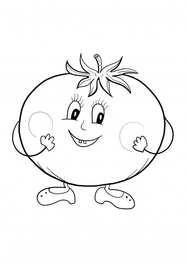 happy face tomato coloring page