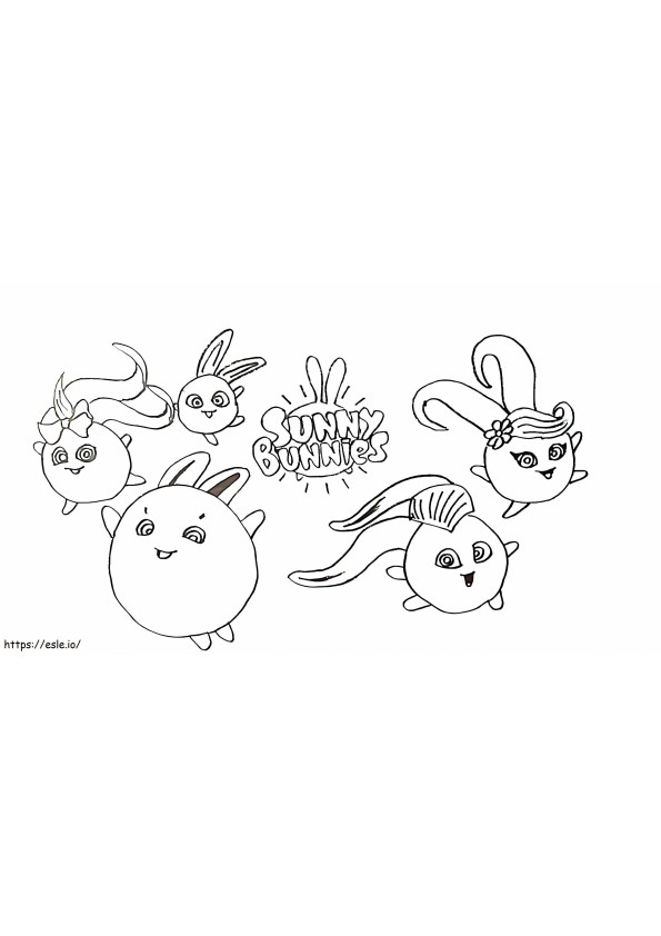 Coloriage Image de lapins ensoleillés à imprimer dessin