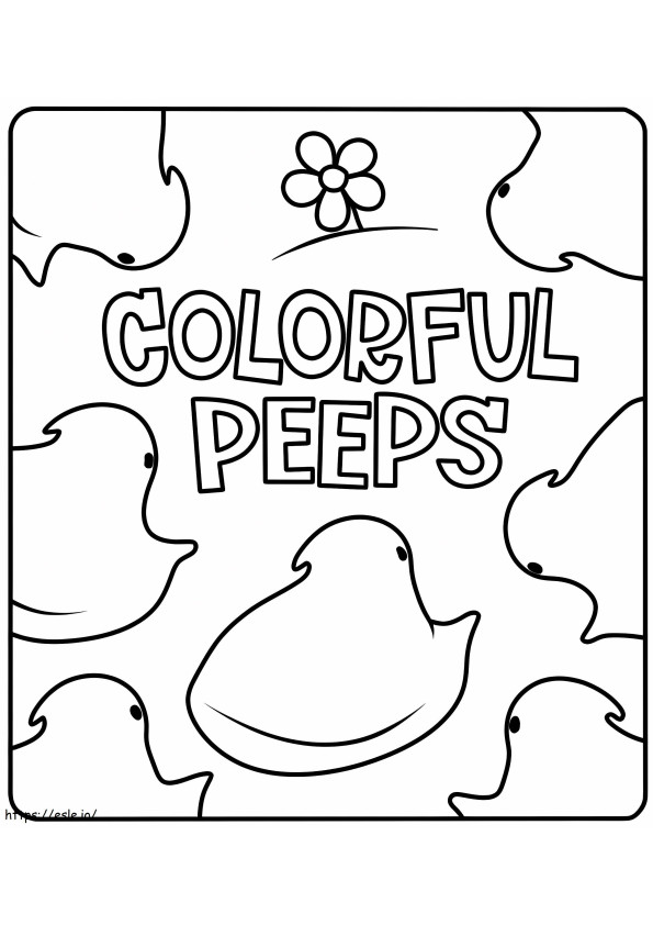 Colorful Peeps coloring page