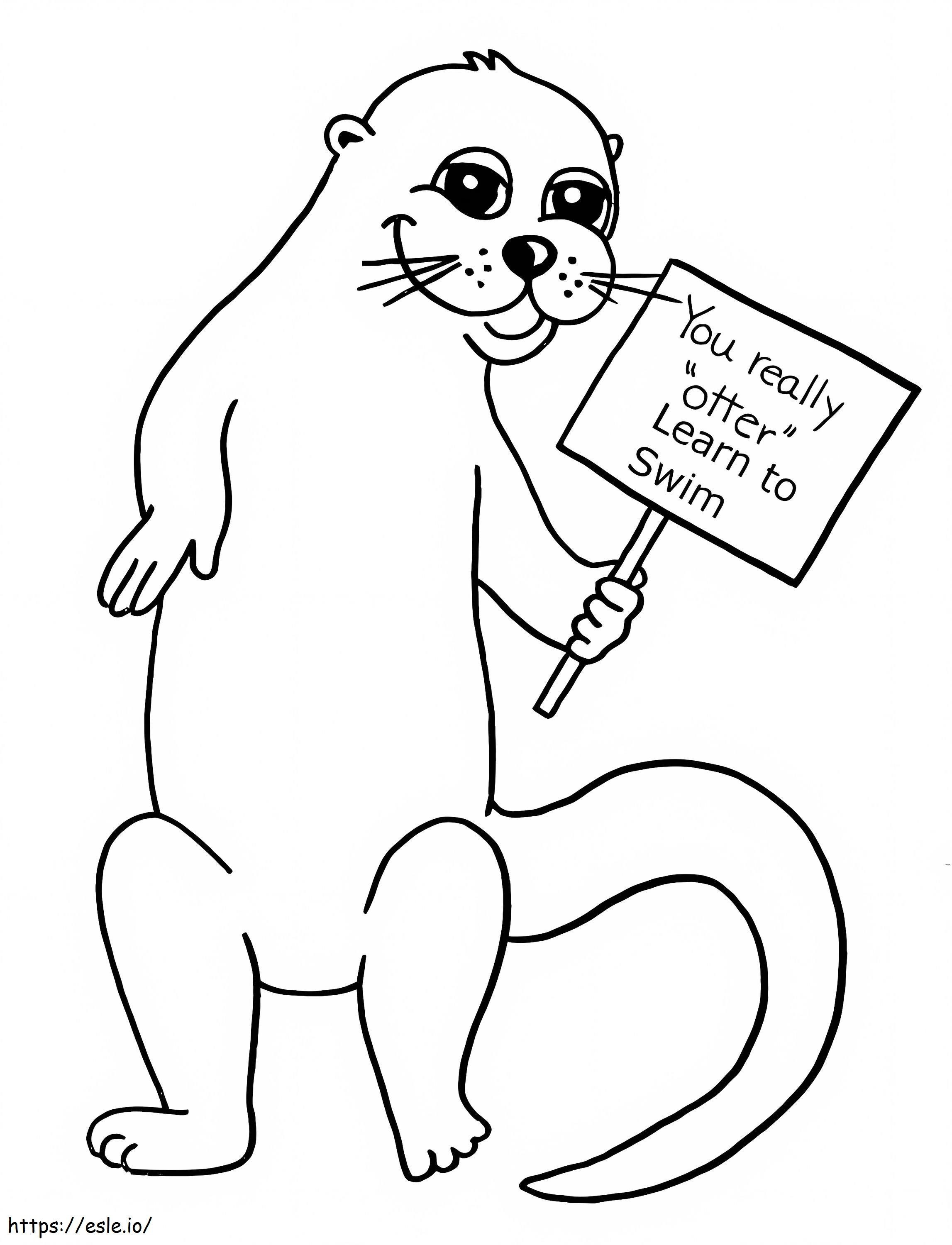 Smiling Otter coloring page
