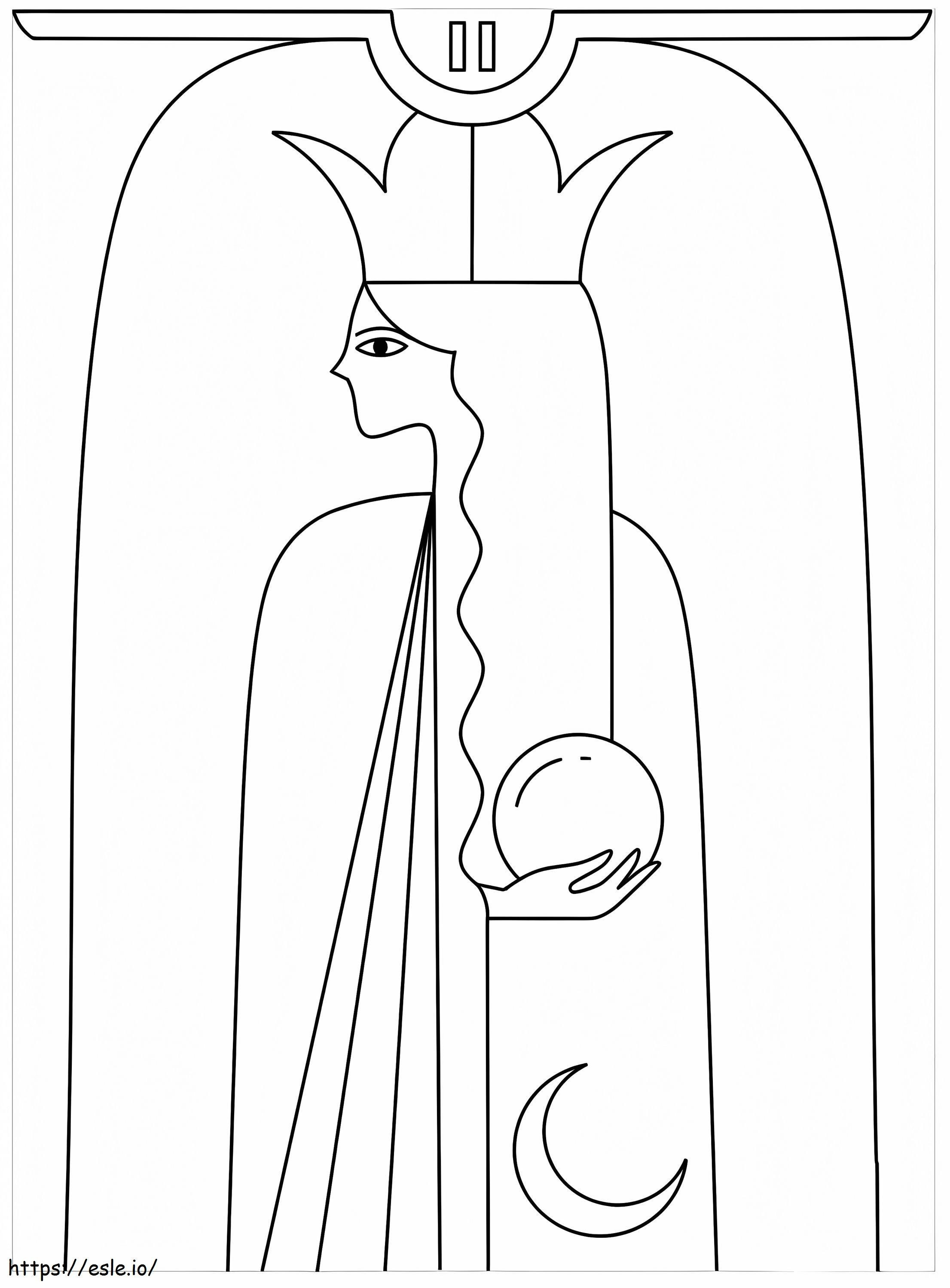 Tarot High Priestess coloring page