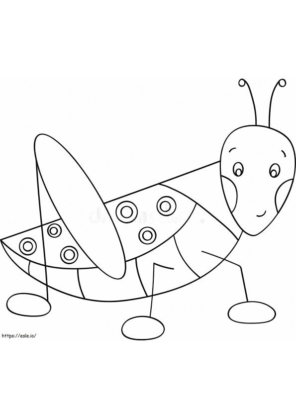 Cartoon Grasshopper coloring page