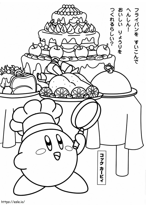 Kirby Bucătar de colorat