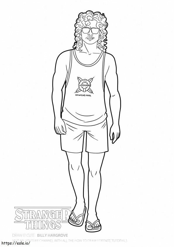 Billy Stranger Things Coloring Page coloring page