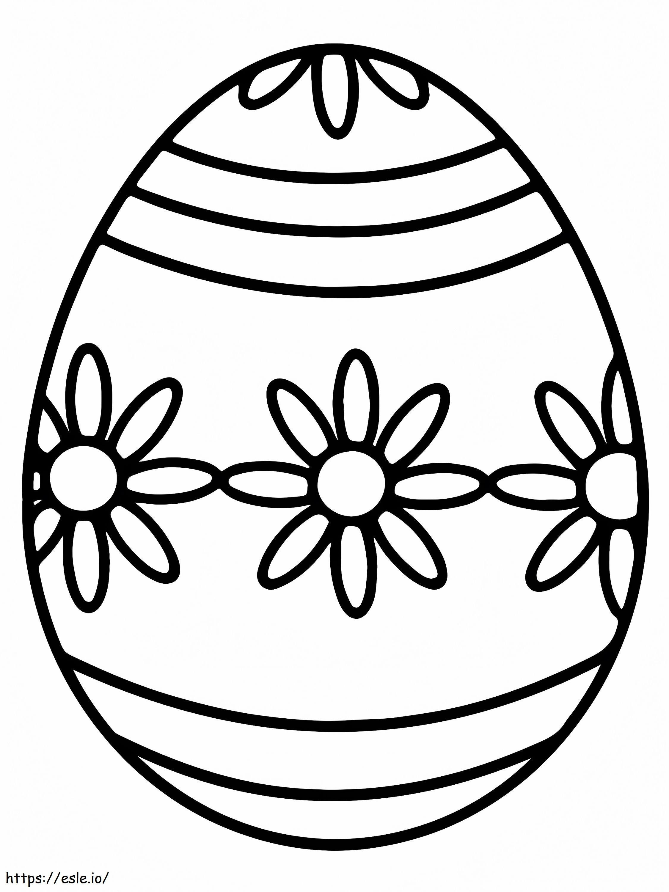 Simple Design Easter Egg Coloring Page