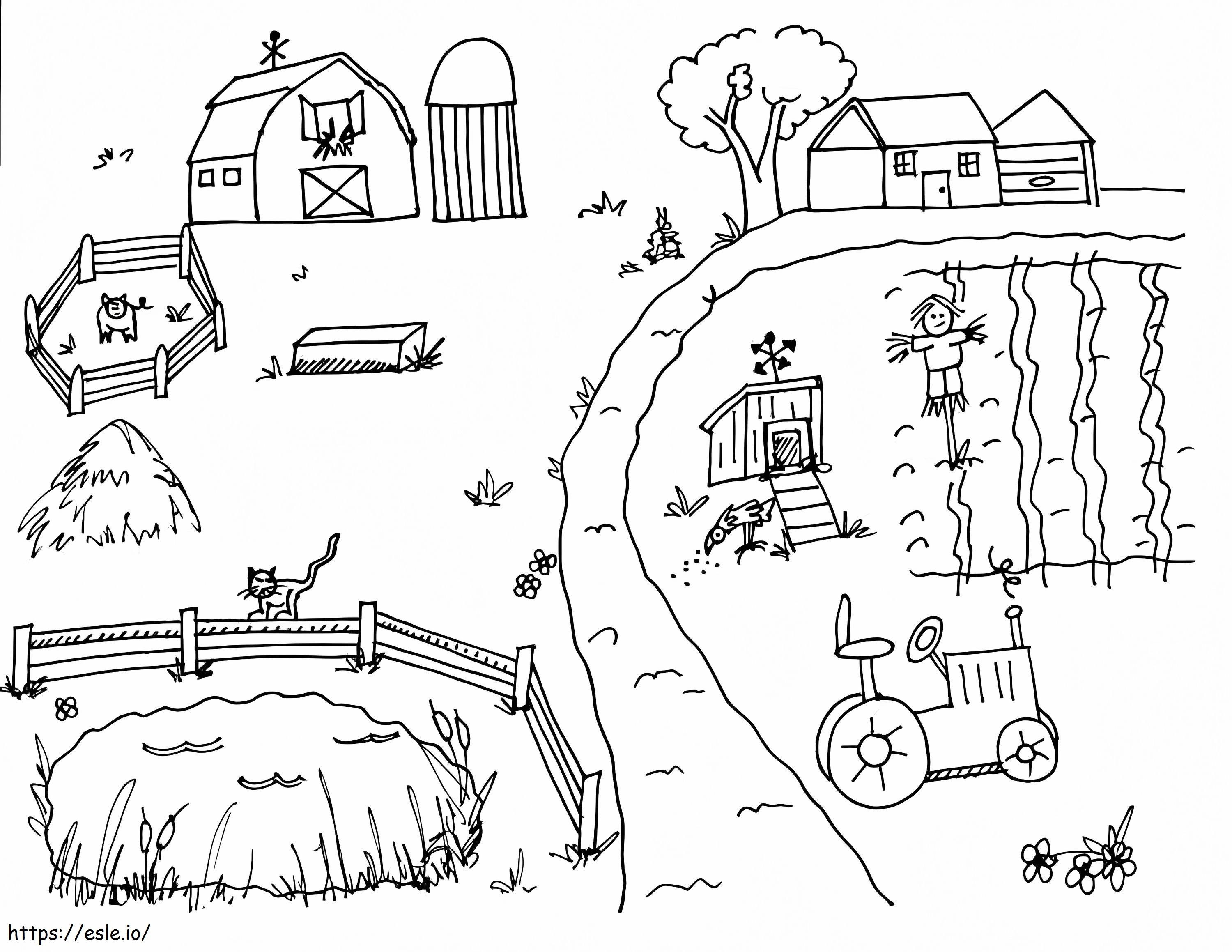 Einfache Farm ausmalbilder