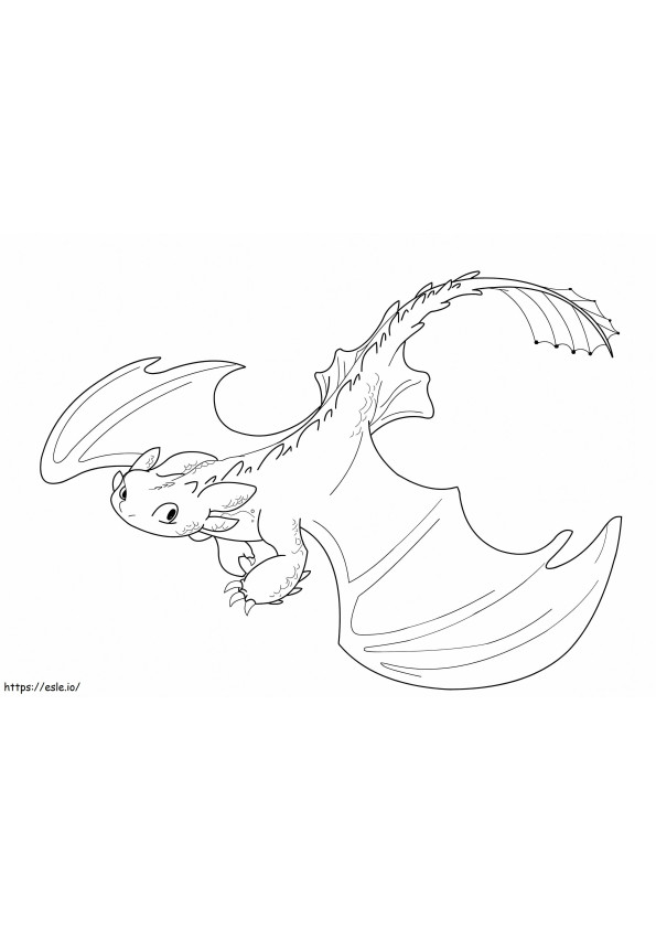 Cute Toothless Flying coloring page
