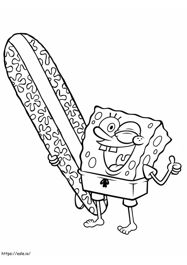 Spongebob I Deska Surfingowa kolorowanka