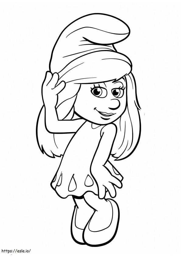 Smurfette Is Shy coloring page