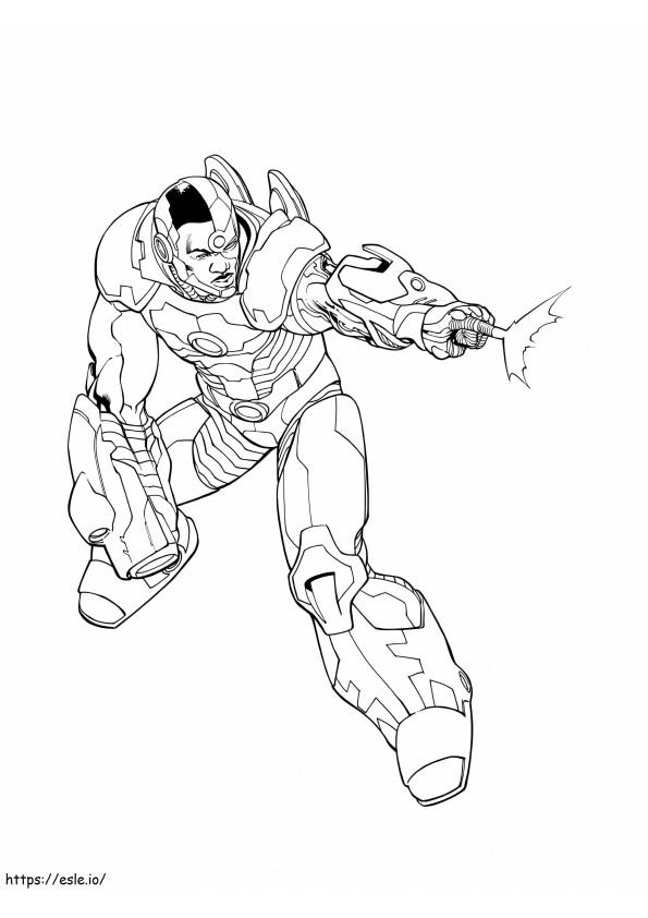 Cyborg Fighting coloring page