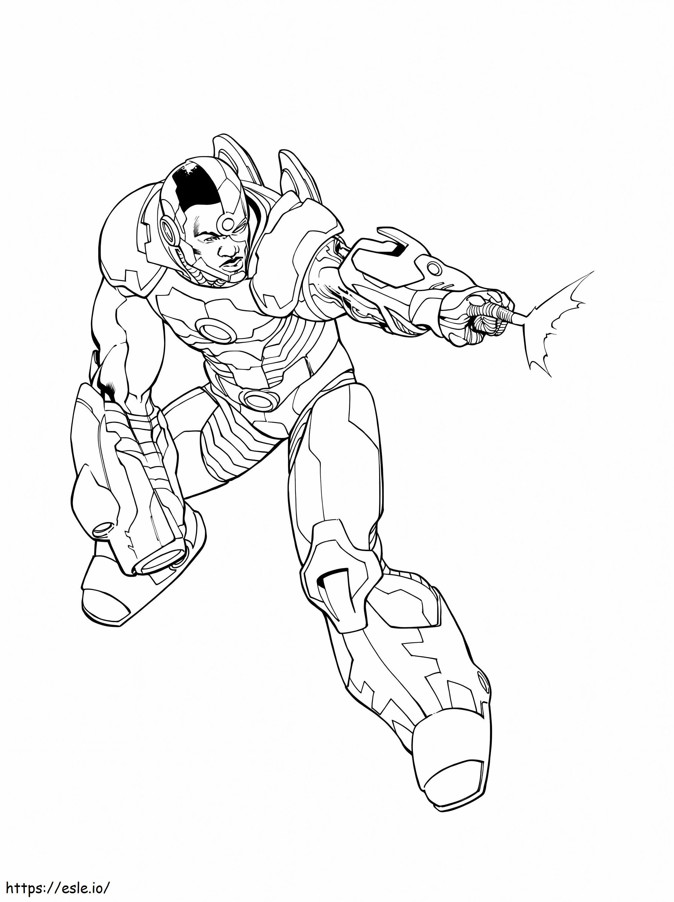 Cyborg Fighting coloring page