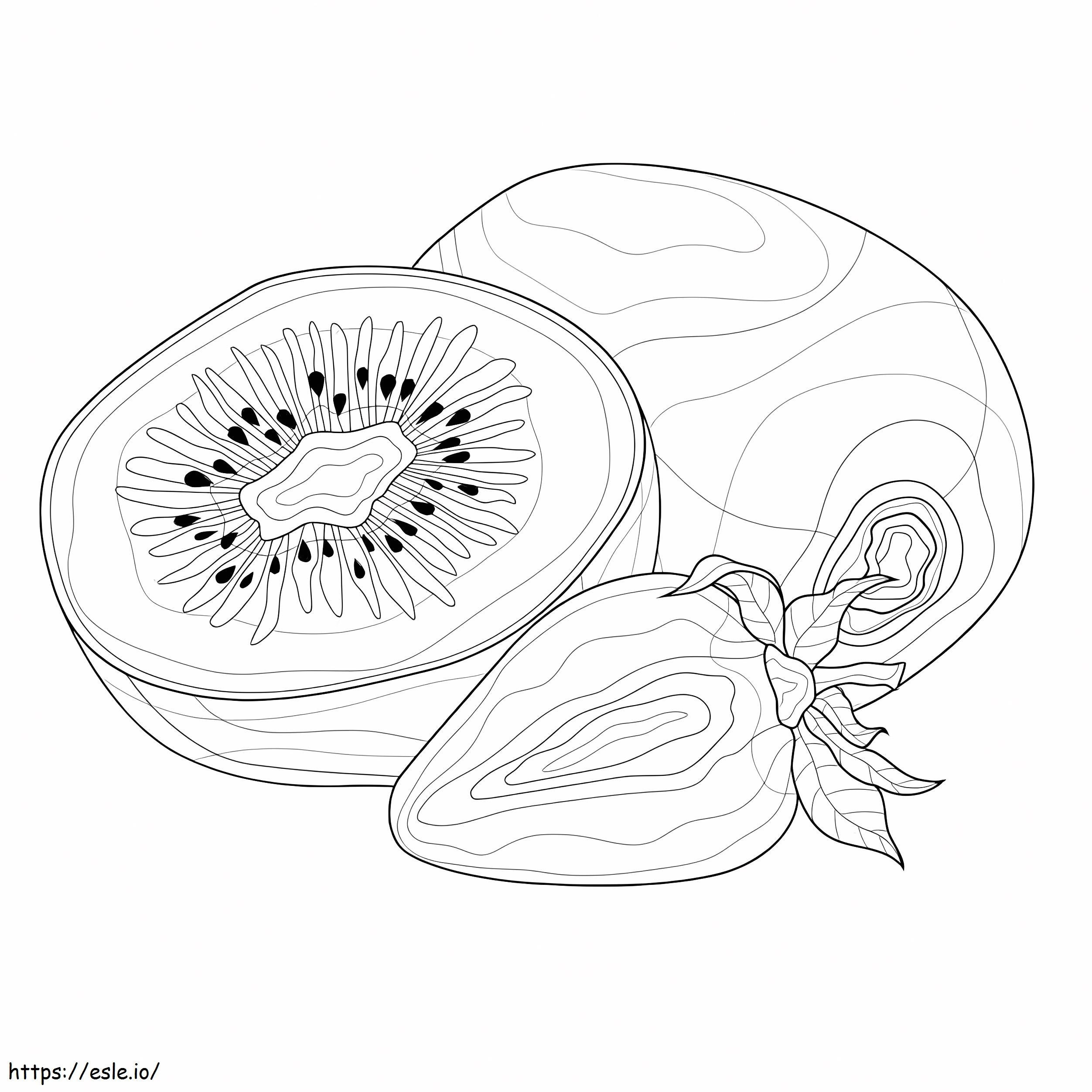 Kiwi And Strawberry coloring page