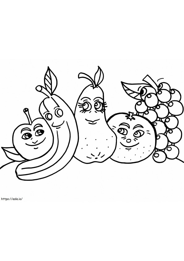 Coloriage Fruits heureux à imprimer dessin