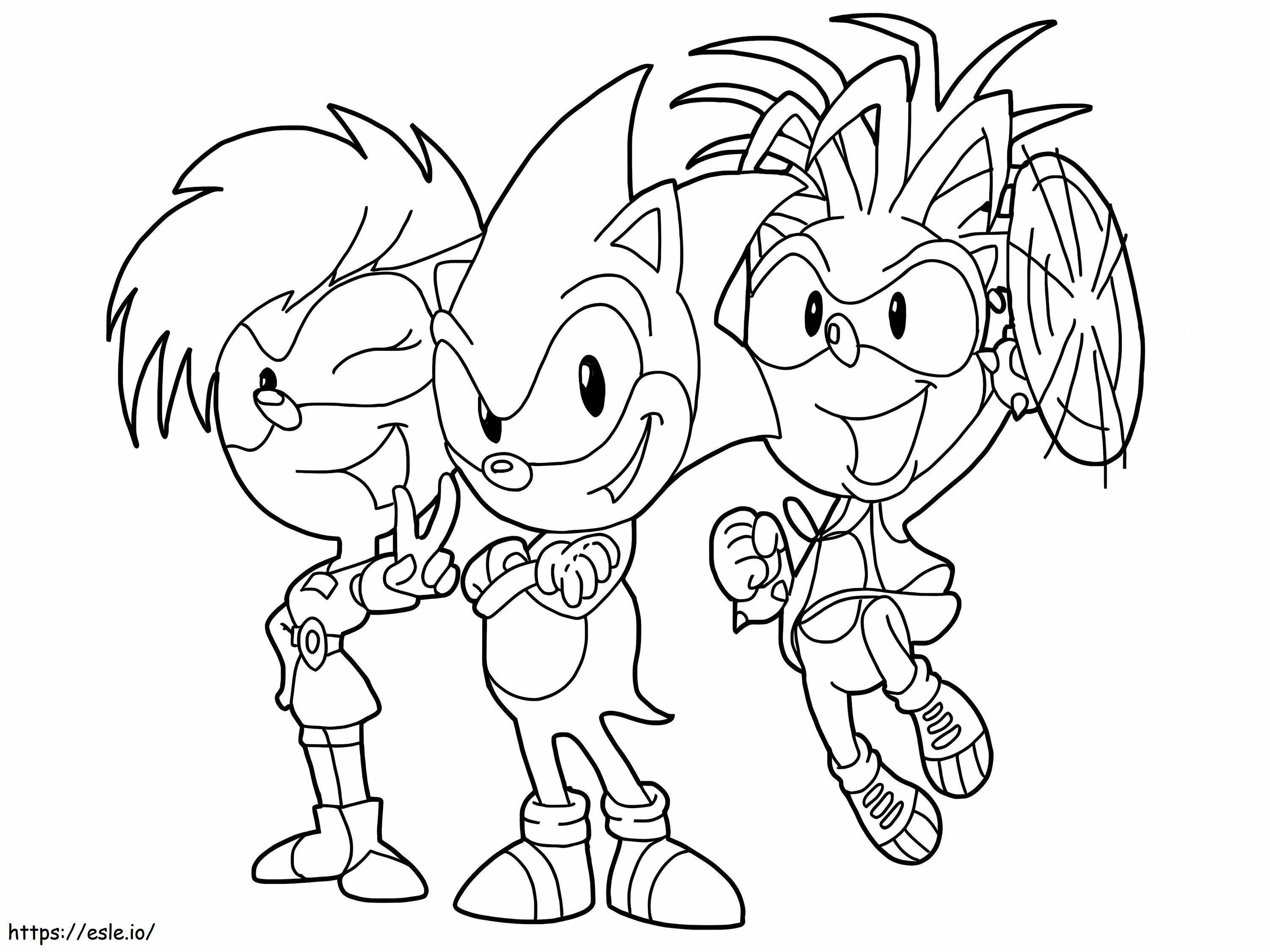 Sonic Dan Teman-temannya Gambar Mewarnai