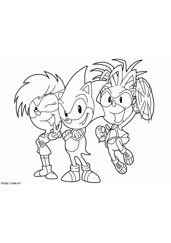 Sonic en zijn vrienden kleurplaat