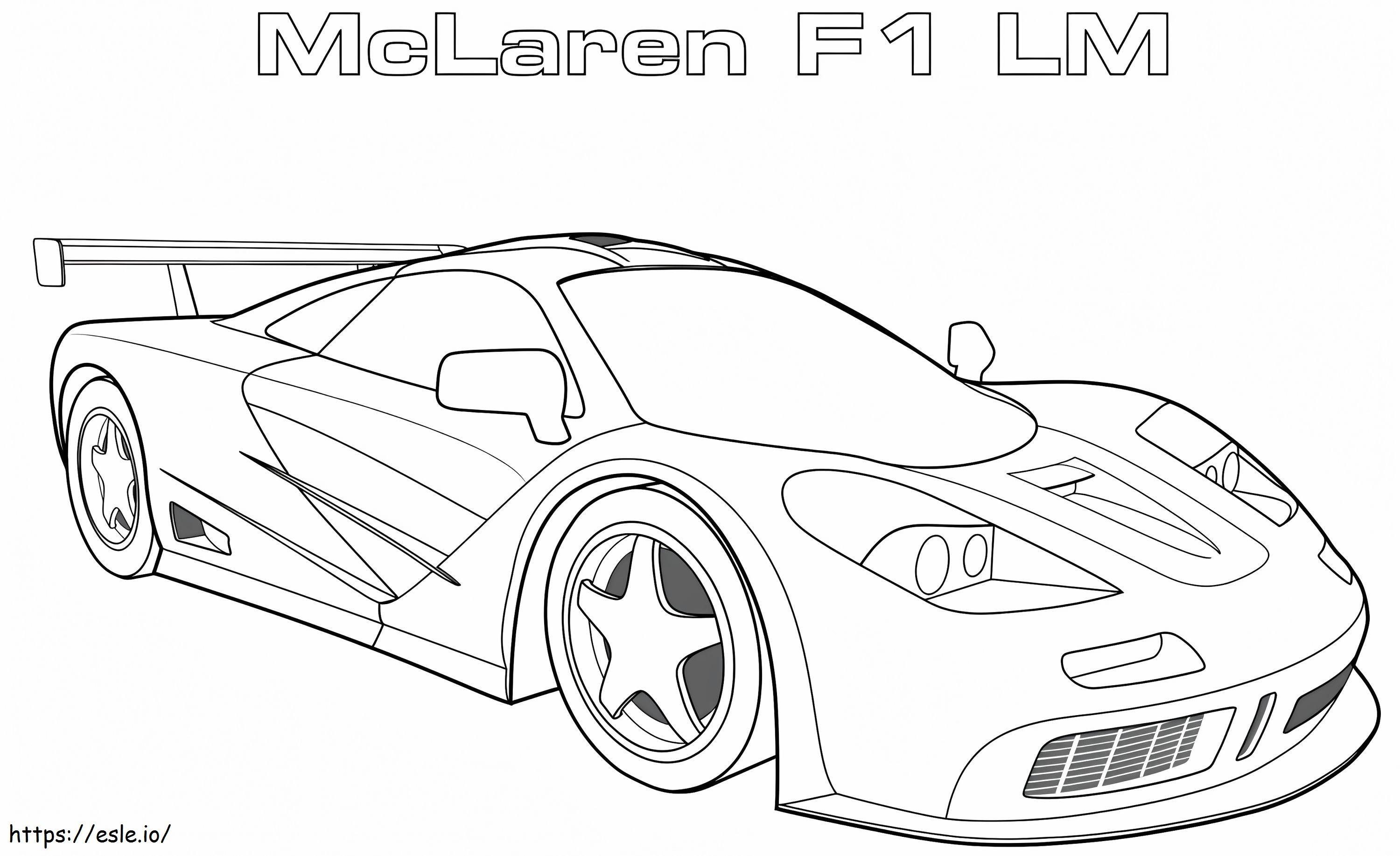  McLaren F1 Lm A4 Gambar Mewarnai