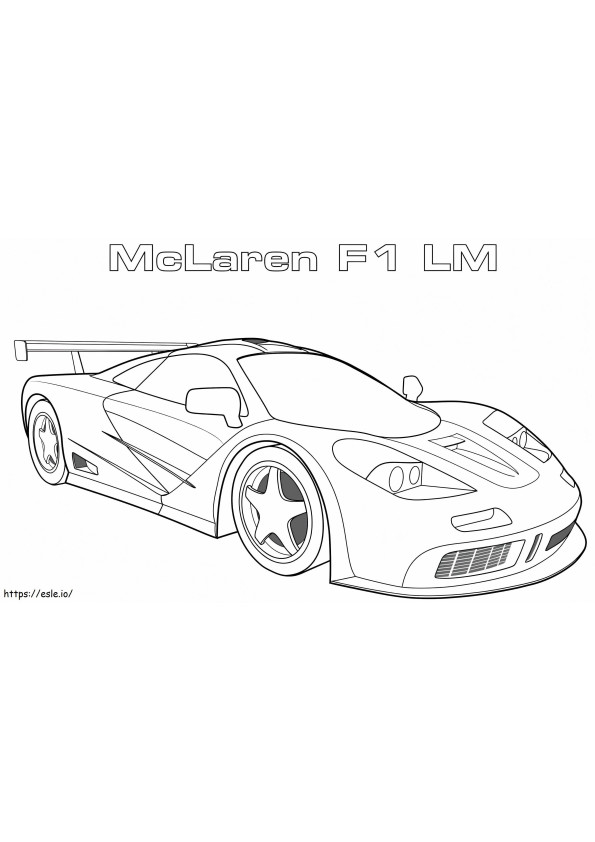 Mclaren F1 Lm A4 coloring page