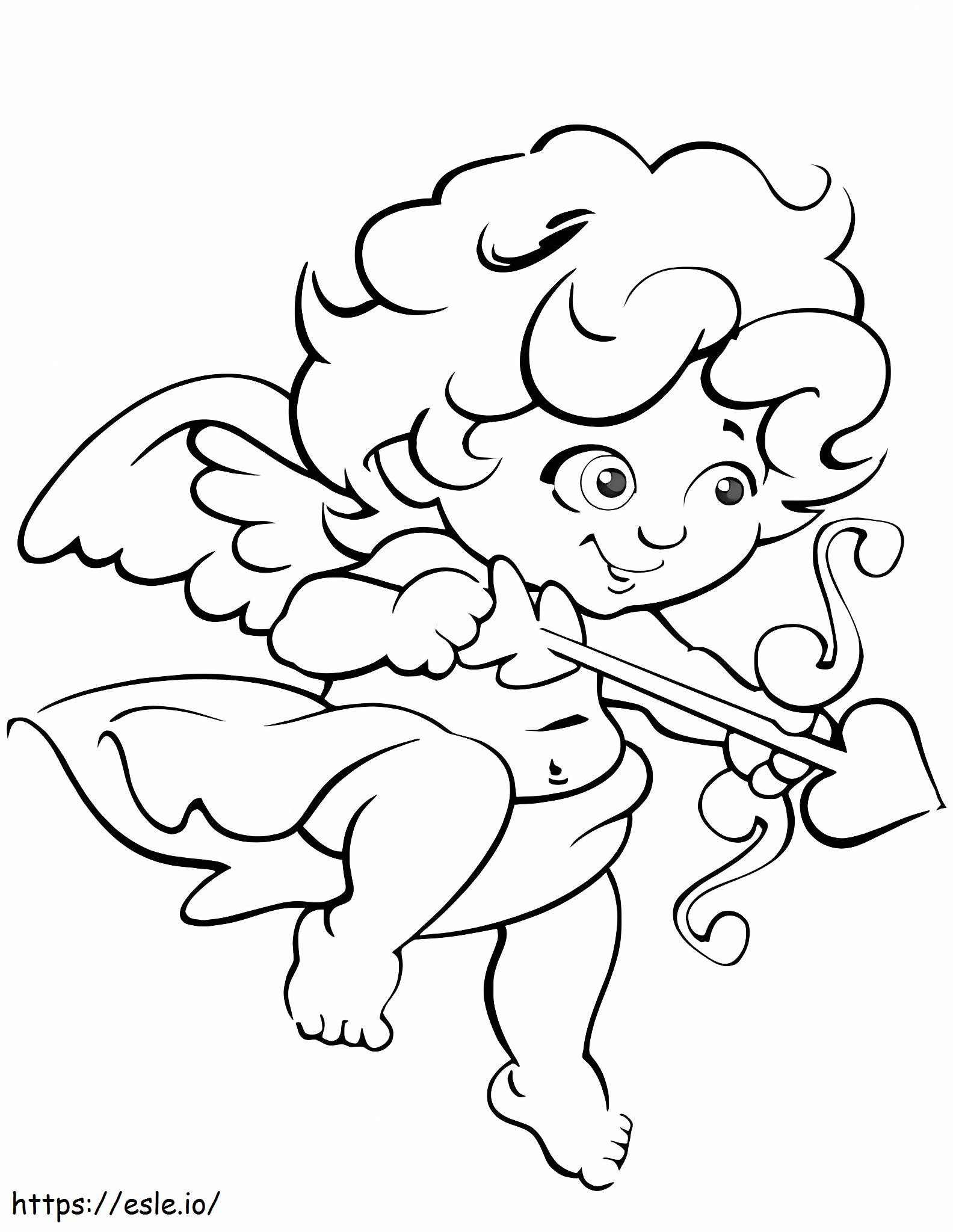 Coloriage Cupidon Fille à imprimer dessin
