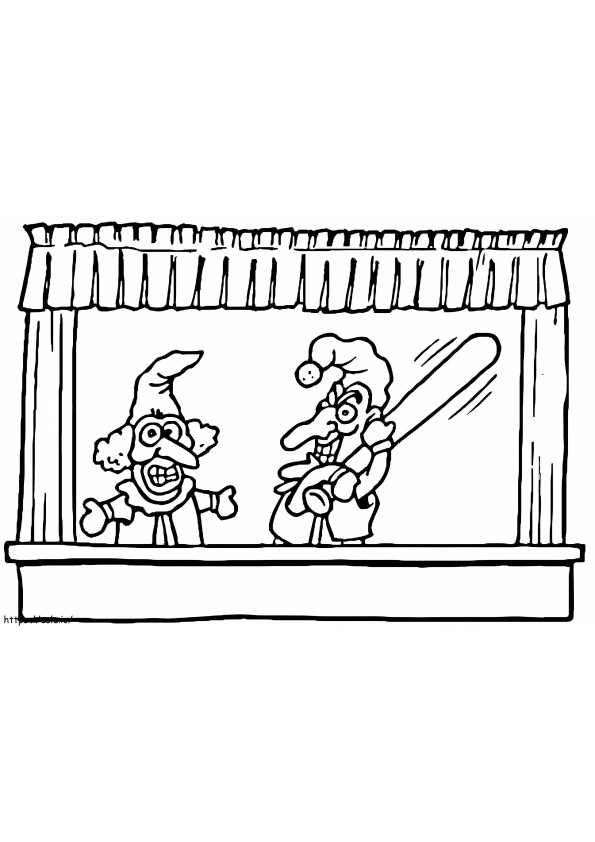Puppets coloring page