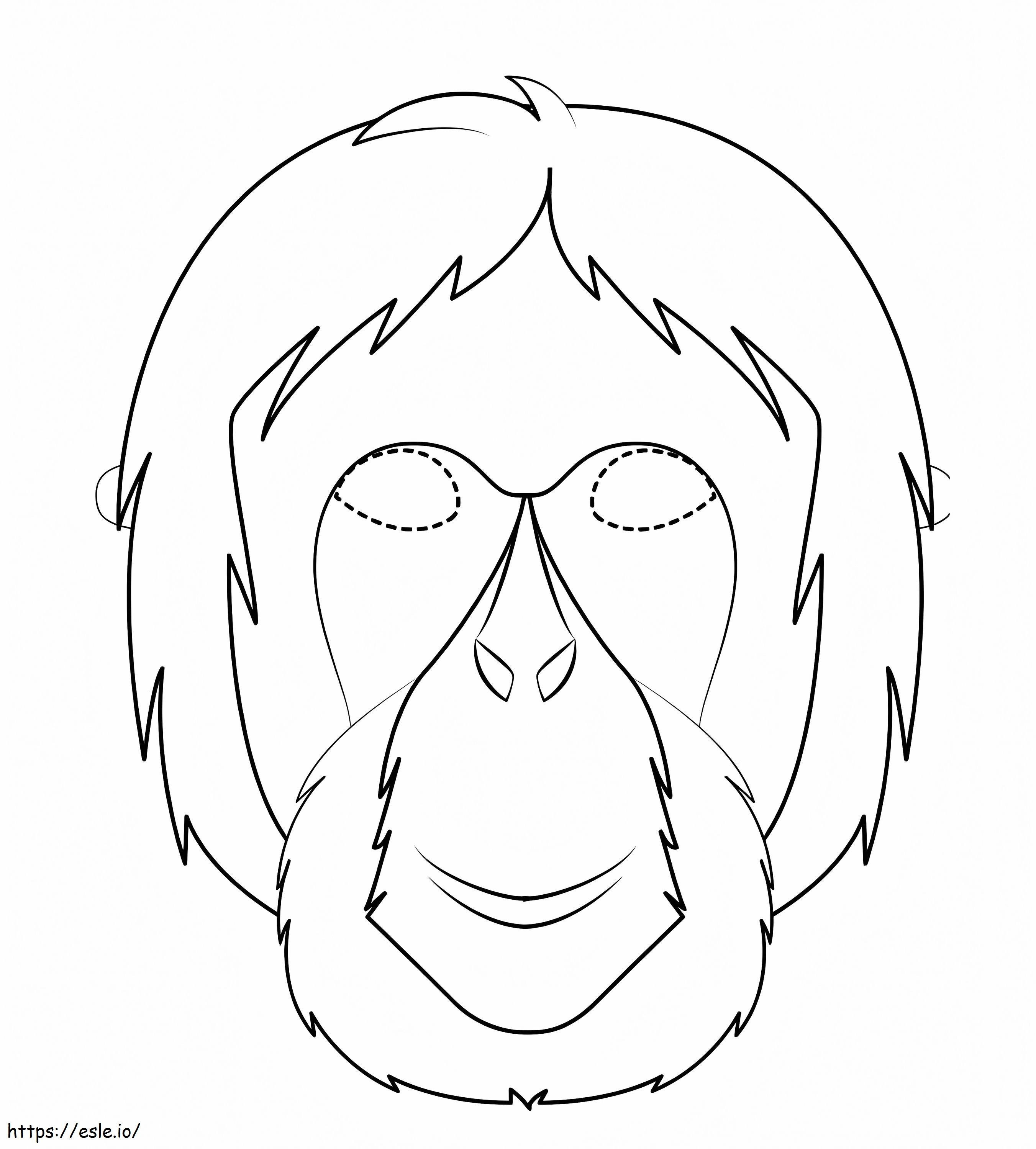 Topeng Orangutan Gambar Mewarnai