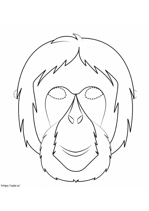 máscara de orangotango para colorir