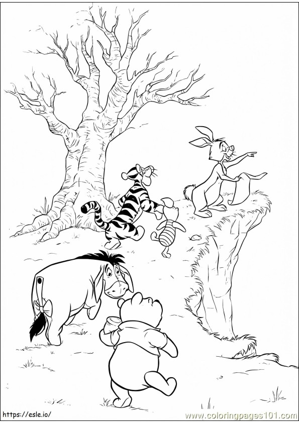 Coloriage Grand Winnie De Pooh et ses amis à imprimer dessin