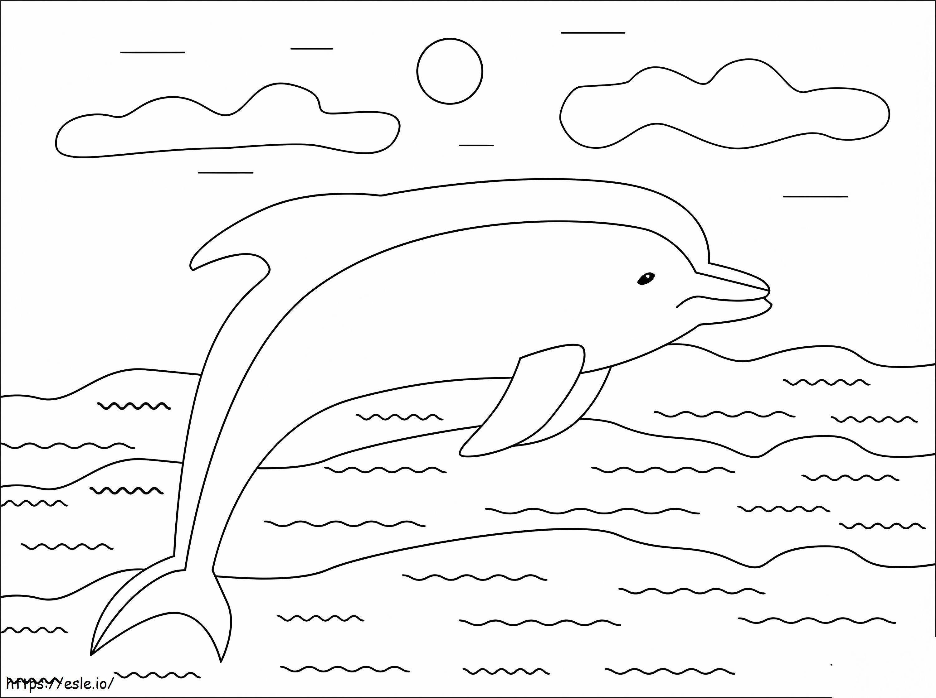 delfín simple para colorear