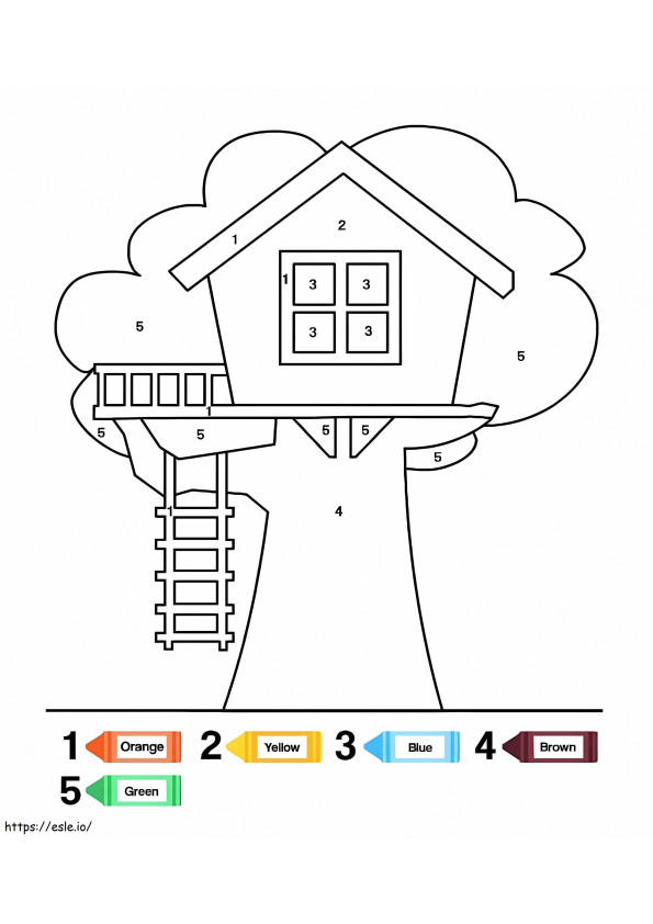 Treehouse Color By Number coloring page