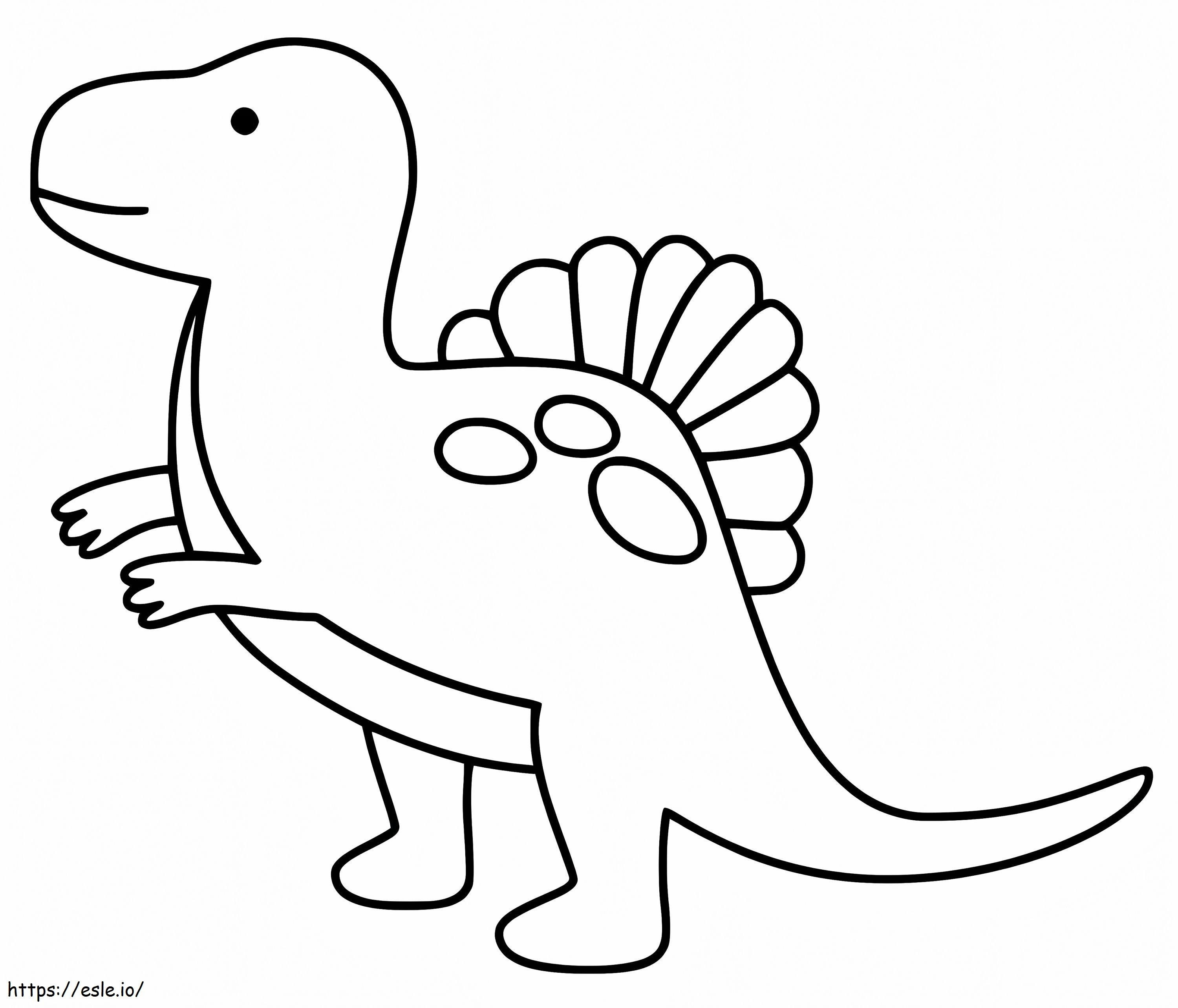Dinossauro fofo fácil para colorir