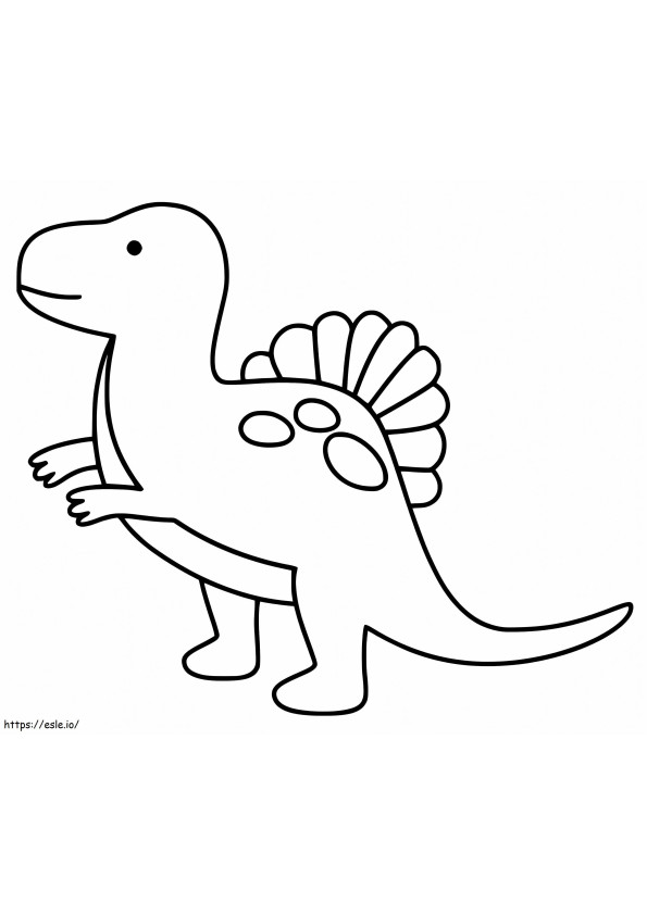 Dinozaur drăguț ușor de colorat