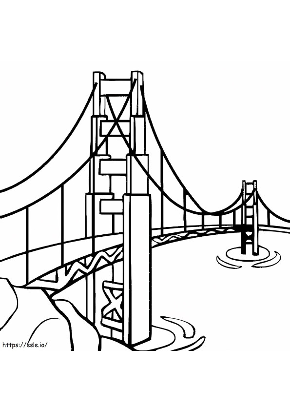 Afdrukken Golden Gate Bridge kleurplaat