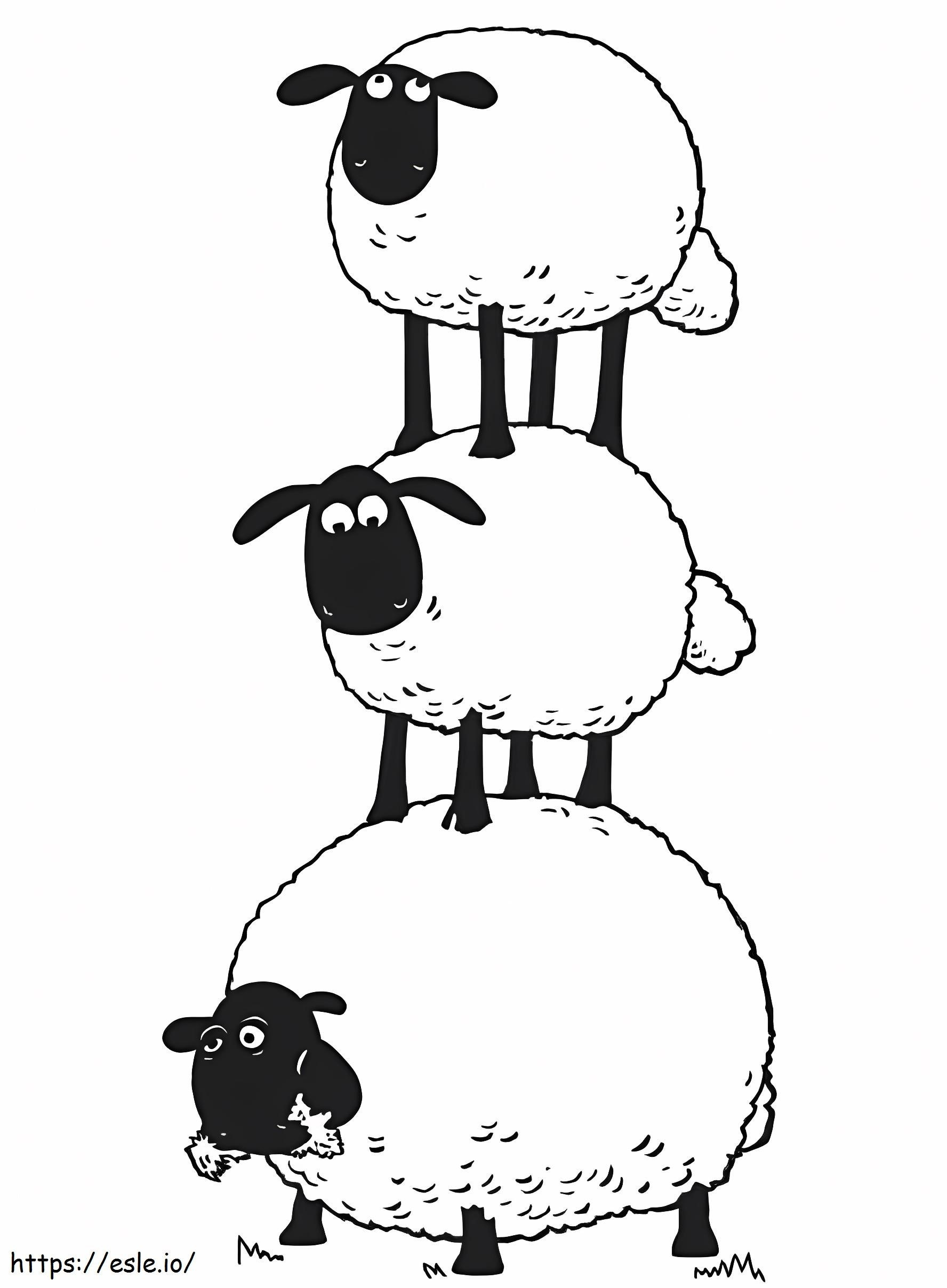 Coloriage Tour des moutons à imprimer dessin
