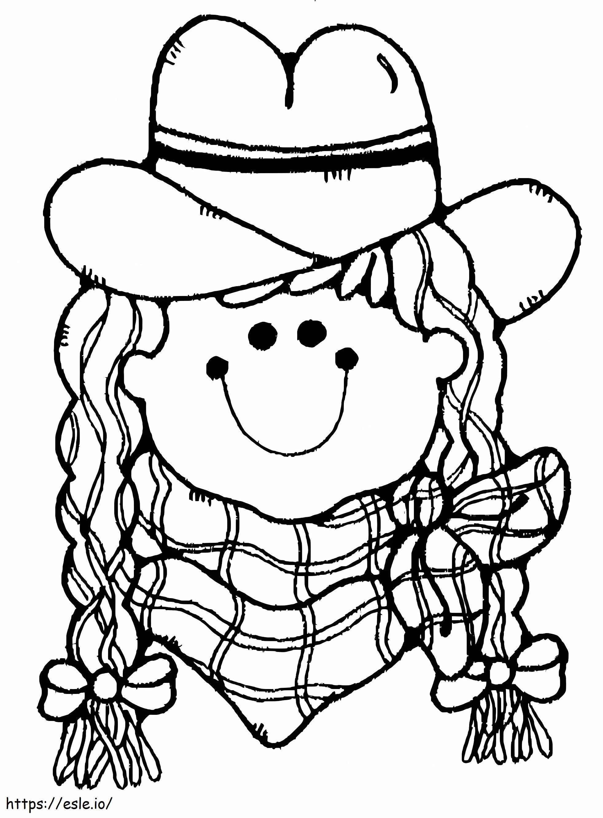 Cowgirl imprimível para colorir