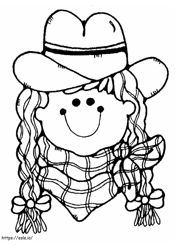 Cowgirl imprimível para colorir