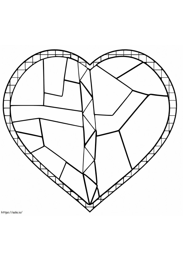 Stained Glass Heart coloring page