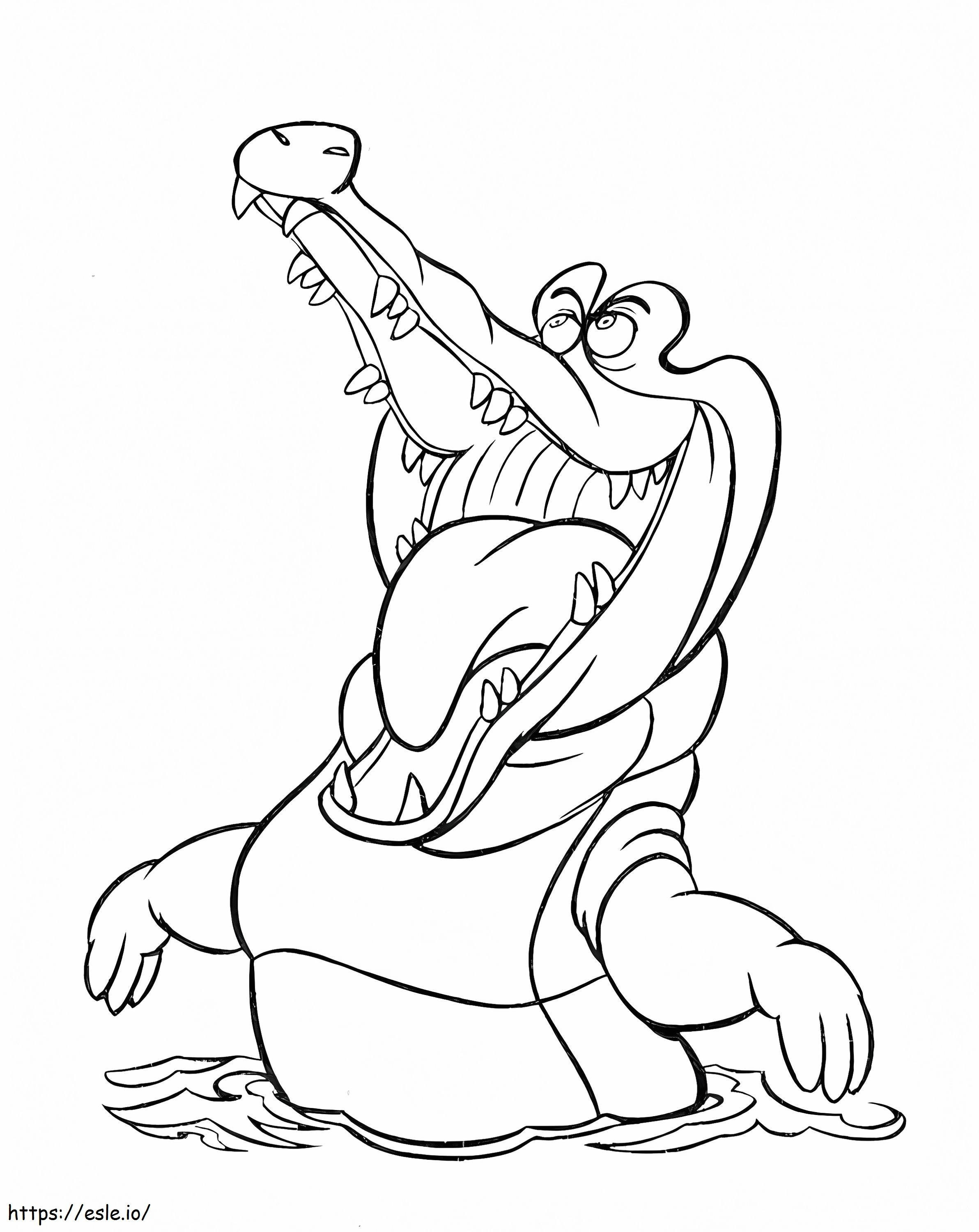 Funny Cartoon Crocodile coloring page