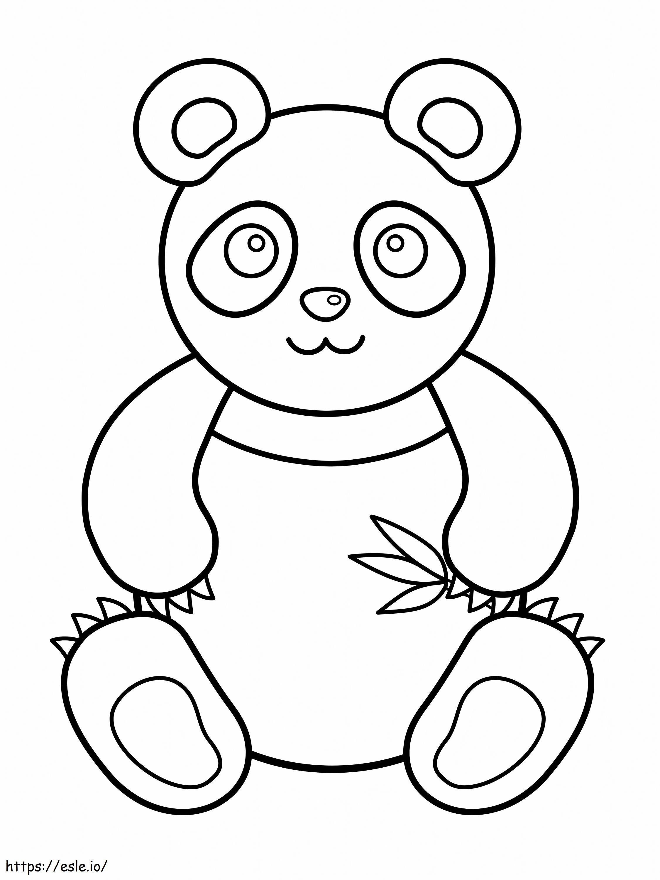 Kawaii Panda Sentado para colorir