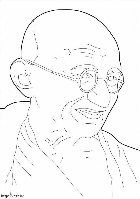 Coloriage Mahatma Ghandi 2 à imprimer dessin