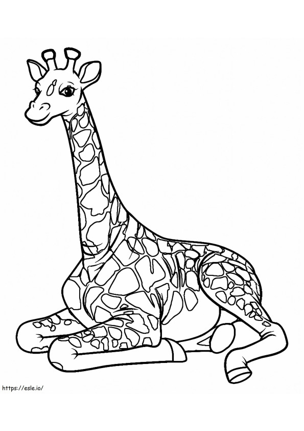 Giraf om in te kleuren kleurplaat