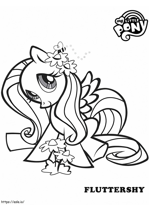 Friendly Fluttershy coloring page
