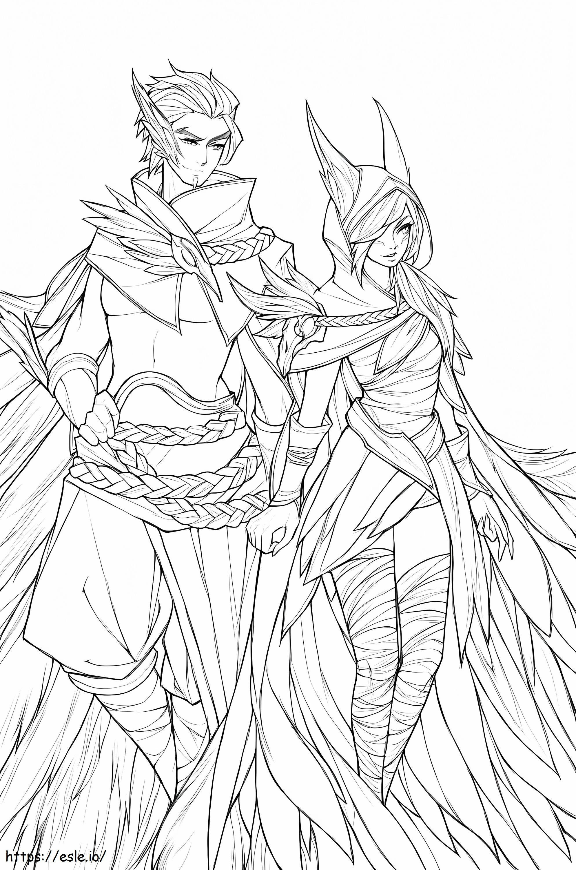 Xayah Friend A4 coloring page